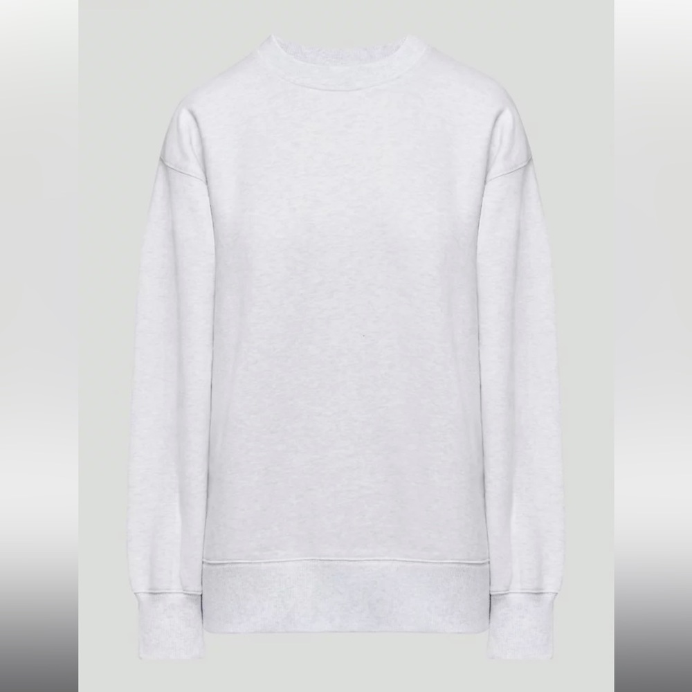 ARITZIA TNA Cozy Fleece Boyfriend Crew Sweatshirt - Heather Cloud White XL TALL - Picture 4 of 4